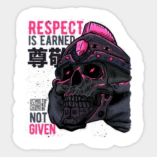 Respect is Earned Warrior Skull Sticker